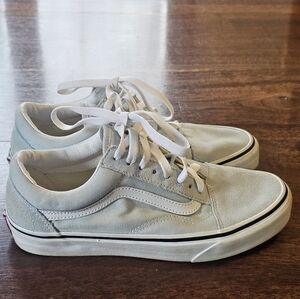 Vans White And Blue Womens Size 8 Mens Size 6.5